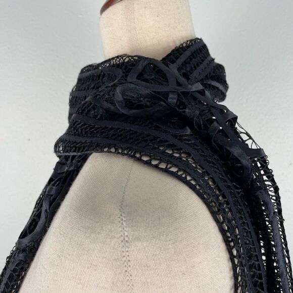 Chicos Black Silk Scarf EUC - Picture 5 of 7